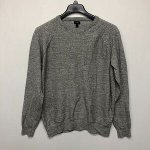 J. Crew Men Long Sleeve Crew Neck Cotton Knit Sweater Size Large Gray B253 -11